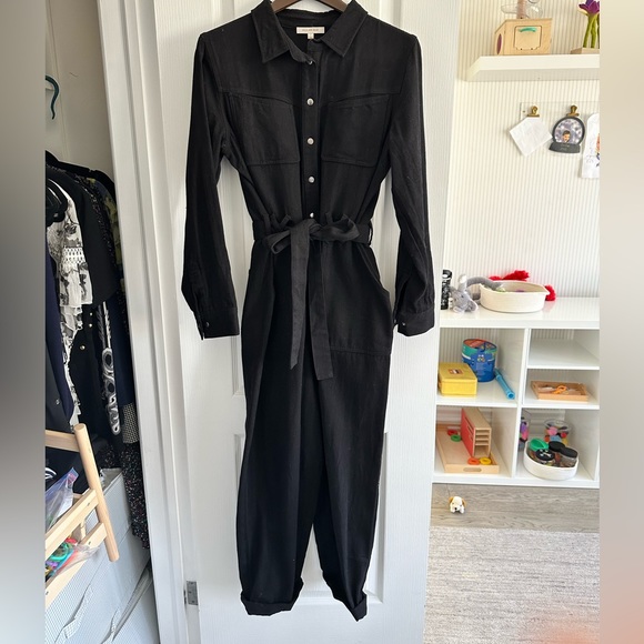Black denim jumpsuit, size large - Picture 2 of 2